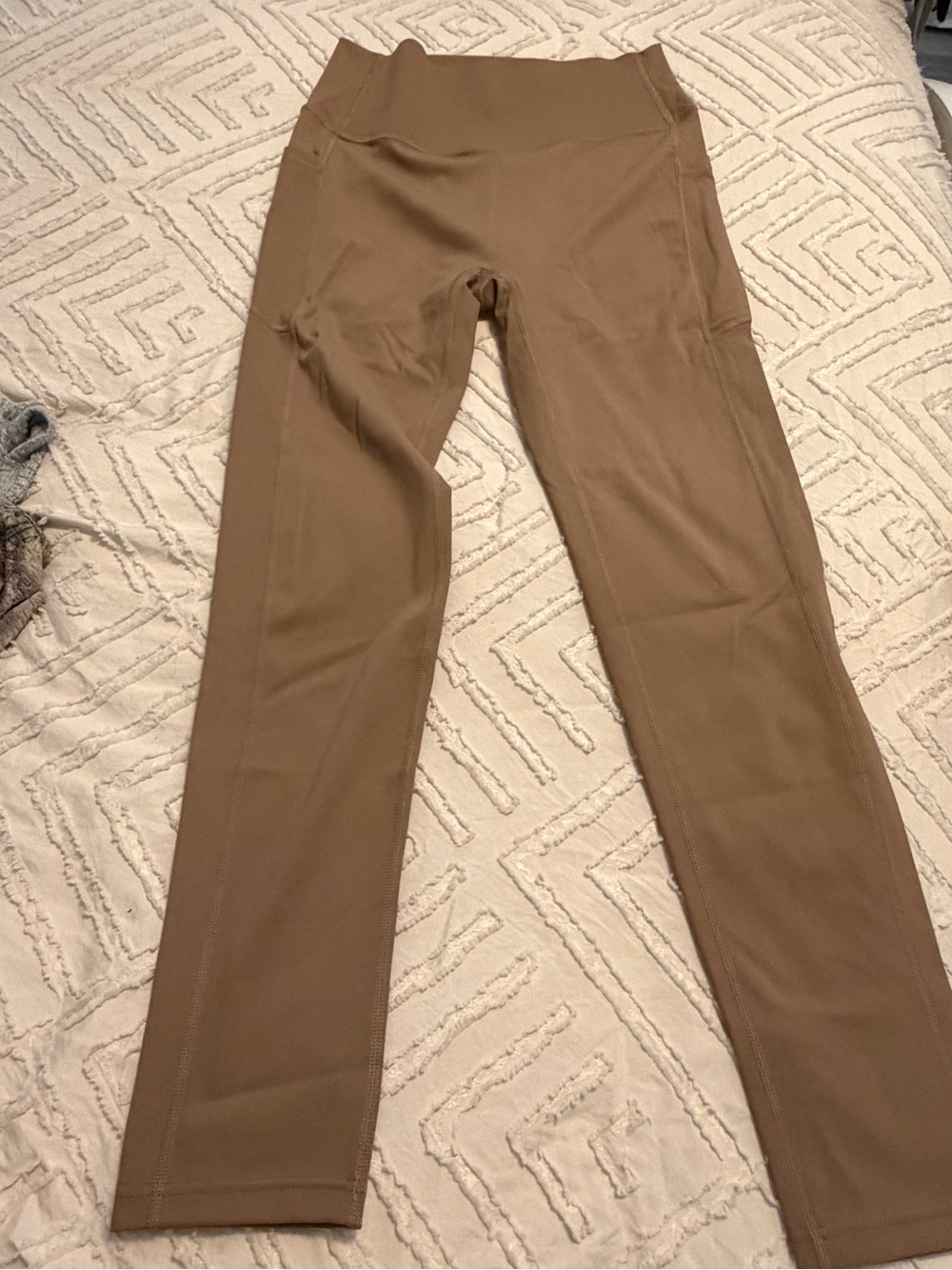 New butt lifting stripes High-Waist Brown Active Leggings